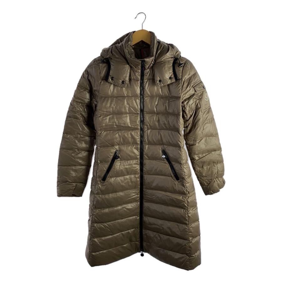 MONCLER◇MOKA/モカ/ロングダウンジャケット/1/ナイロン/ベージュ