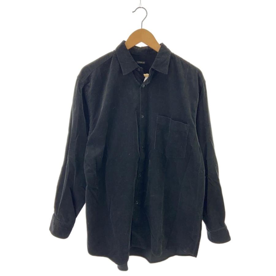 COMOLI◇24AW/コーデュロイコモリシャツ/4/コットン/ブラック/A03 