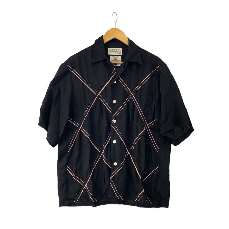WACKO MARIA◇24SS/50s SHIRT S/S/S/レーヨン/ブラック// : セカンド