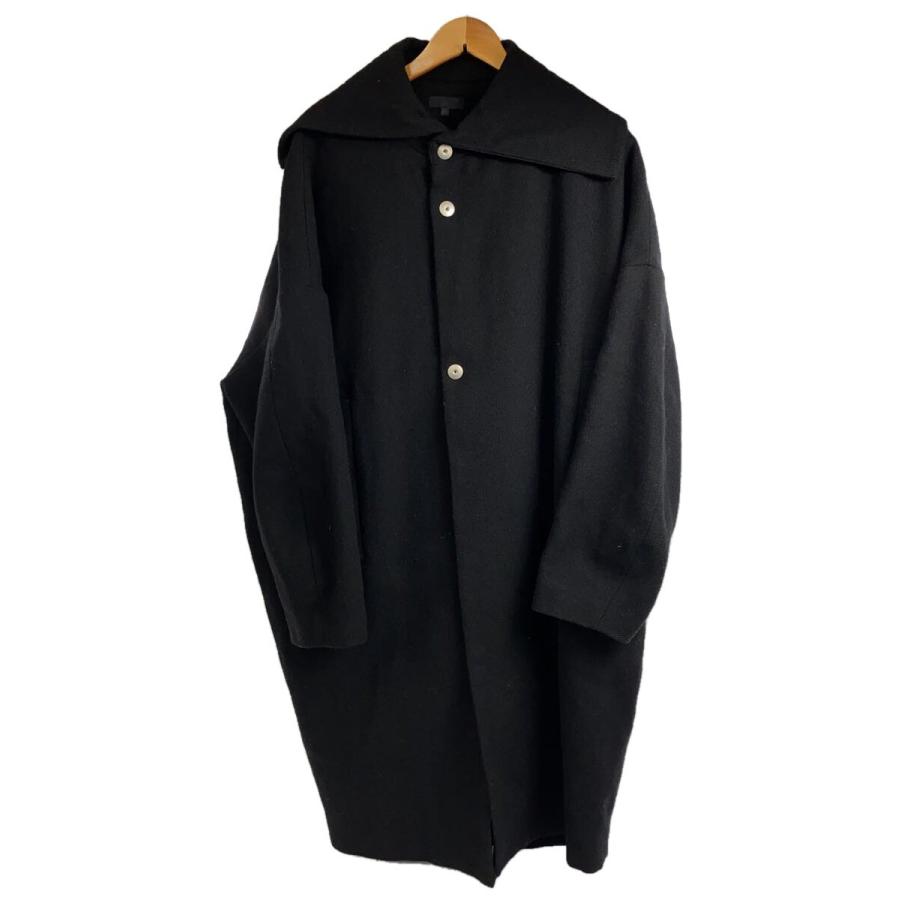 OMAR AFRIDI◇DISTORTED COCOON COAT/コート/46/ウール/BLK/無地 OMAR AFRIDI◇DISTORTED COCOON COAT/コート/46/ウール/BLK/無地