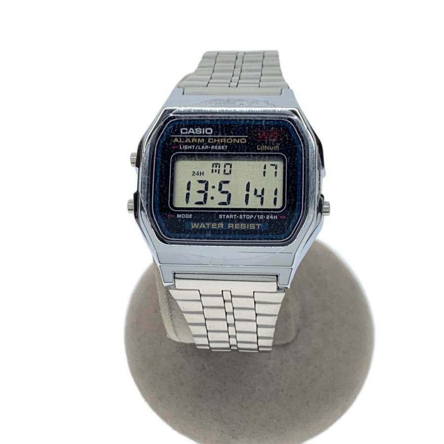 CASIO◇クォーツ腕時計/デジタル/ステンレス/SLV/A159W : セカンド