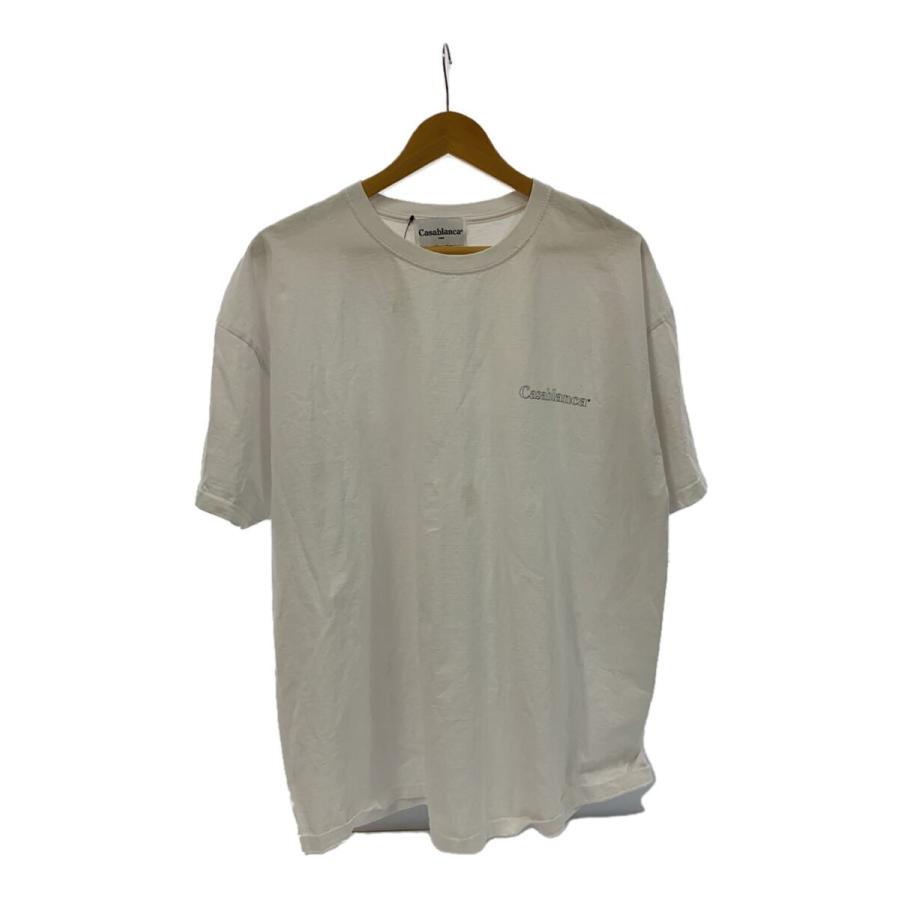CASABLANCA◇カサブランカ/ロゴプリントTシャツ/XXL/コットン/ホワイト