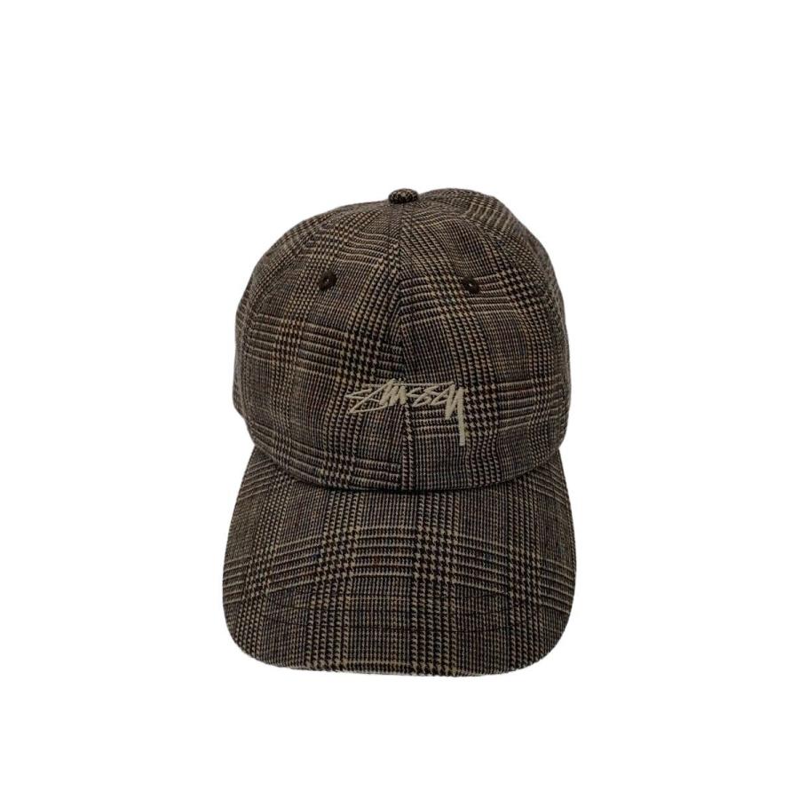 STUSSY◇キャップ/--/ポリエステル/グレー/チェック/メンズ/千鳥格子