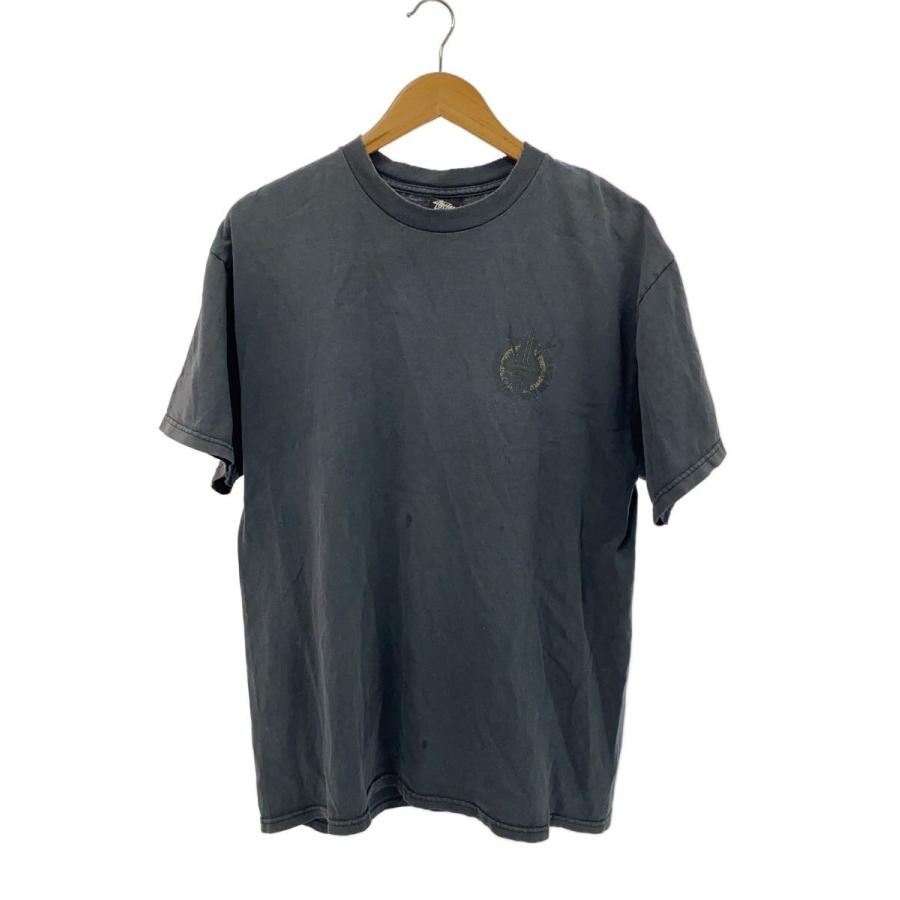 STUSSY◇80s/黒タグ/old stussy/Hawaii/Tシャツ/L/コットン/BLK