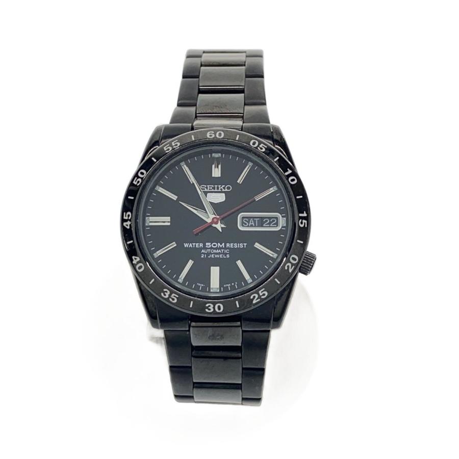 【ヨシ】SEIKO 5 7S26-02T0 自動巻き 50m防水 SEIKO◇SEIKO 5_自動巻腕時計/アナログ/ステンレス/BLK/BLK/SS/7S26