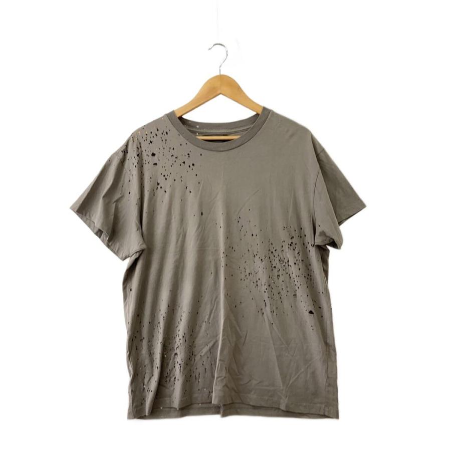 AMIRI ダメージ加工 Tシャツ グレー AMIRI◇Tシャツ/S/コットン/ショットガン/ダメージ加工// : セカンド