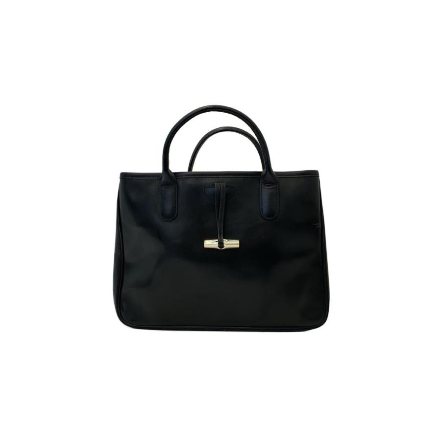 【Longchamp】トートバッグ LONGCHAMP◇LONGCHAMP/トートバッグ/レザー/BLK : セカンドストリート