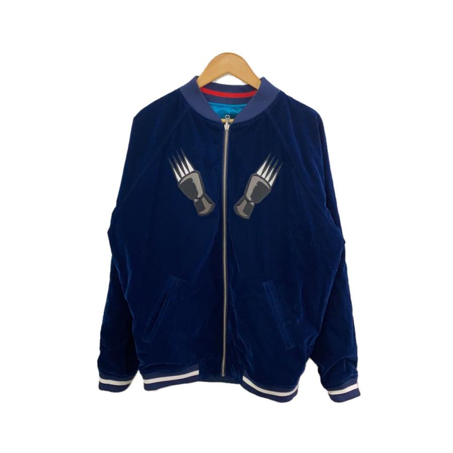 PUNK DRUNKERS◇別珍/サテンリバーシブルブルゾン/XL/ポリエステル/NVY