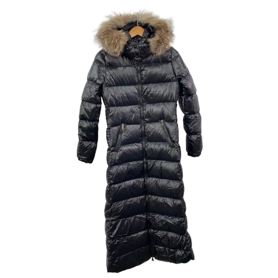 MONCLER◇ロングダウンジャケット/HUDSON/ハドソン/1/ナイロン/BLK
