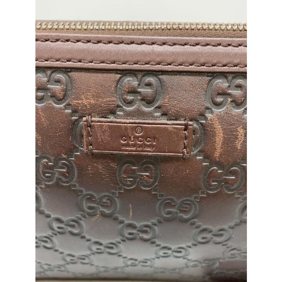 GUCCI◇セカンドバッグ_グッチシマ/レザー/BRW/総柄 : セカンド