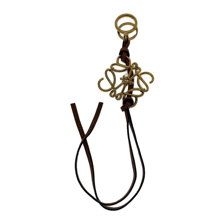 LOEWE ロエベ アナグラム ブラック レザー キーホルダー キーチャーム LOEWE◇アナグラム チャーム/キーホルダー/レザー/BRW/レディース