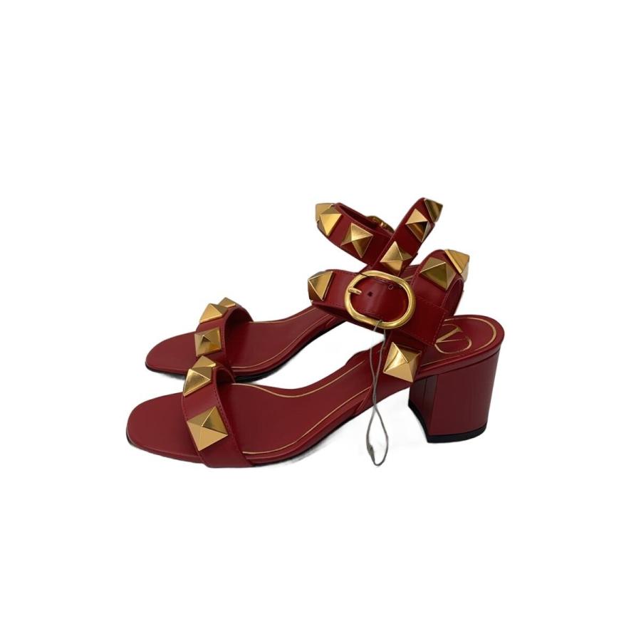 VALENTINOヴァレンティノ　ローマンスタッズ付きレザーサンダル　36 VALENTINO GARAVANI◇ローマンスタッズ/サンダル/36/RED/レザー