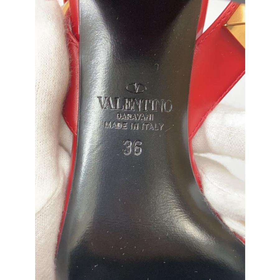 VALENTINO GARAVANI◇ローマンスタッズ/サンダル/36/RED/レザー