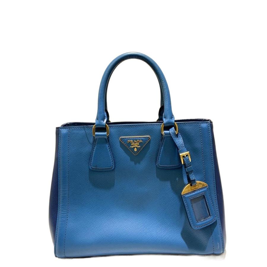 PRADA◇ハンドバッグ/レザー/BLU/無地 : セカンドストリートYahoo!店