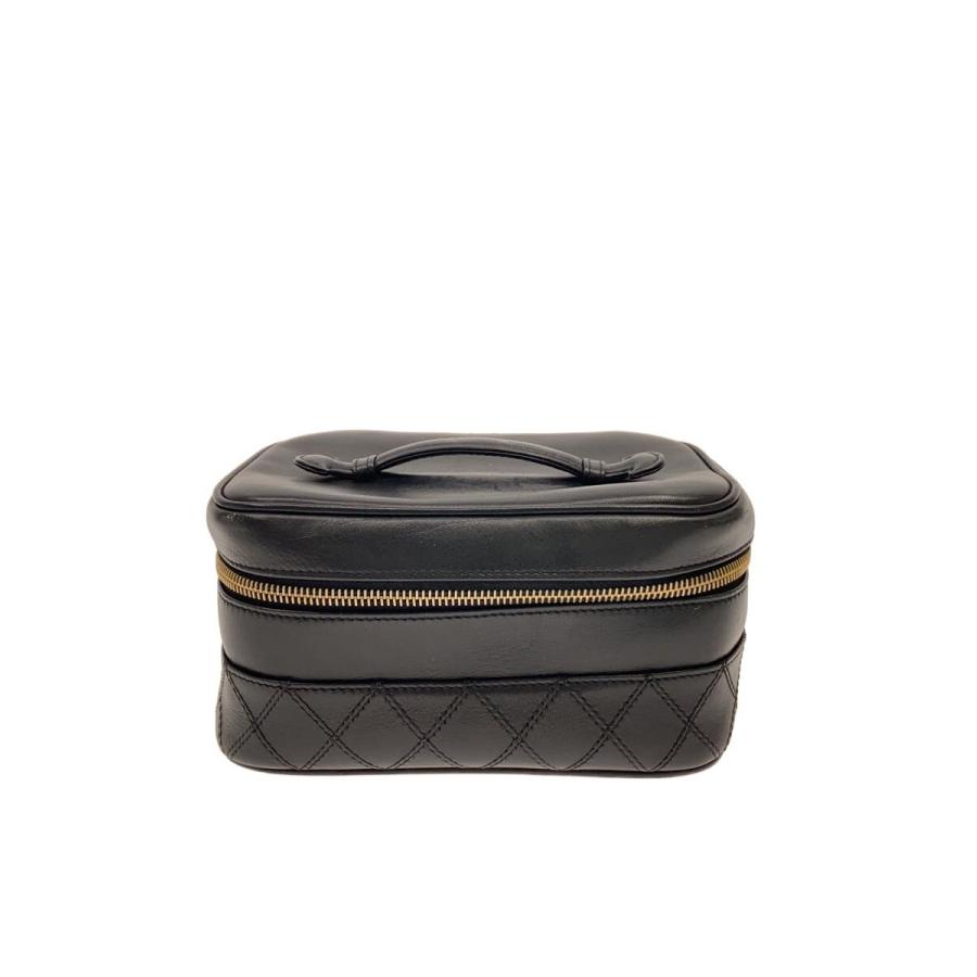 CHANEL シャネル　レザー　ビコローレ　バニティポーチ CHANEL◇バニティバッグ/ビコローレ/ポーチ/レザー/BLK// : セカンド