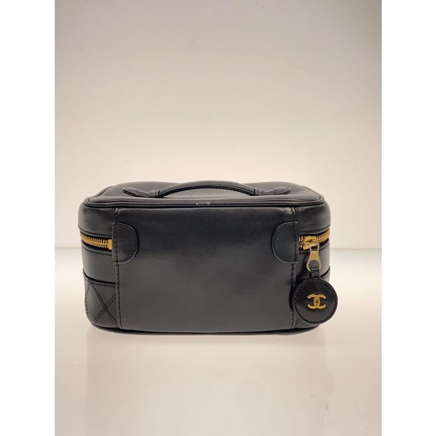 CHANEL シャネル　レザー　ビコローレ　バニティポーチ CHANEL◇バニティバッグ/ビコローレ/ポーチ/レザー/BLK// : セカンド