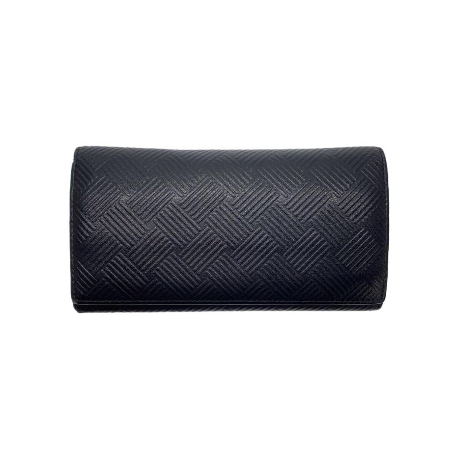 BOTTEGA VENETA◇デボスイントレチャート/長財布/レザー/BLK