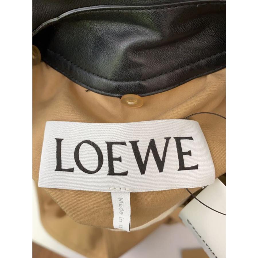 LOEWE◇トレンチコート/襟レザー/size:32/コットン/キャメル/無地