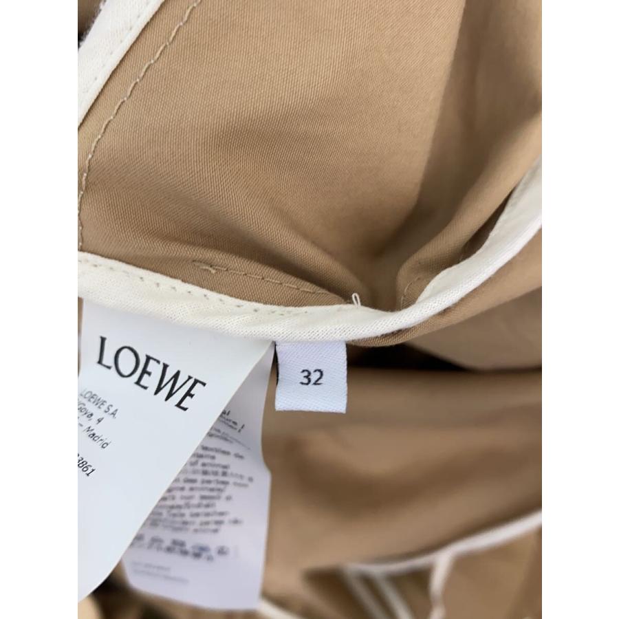 LOEWE◇トレンチコート/襟レザー/size:32/コットン/キャメル/無地