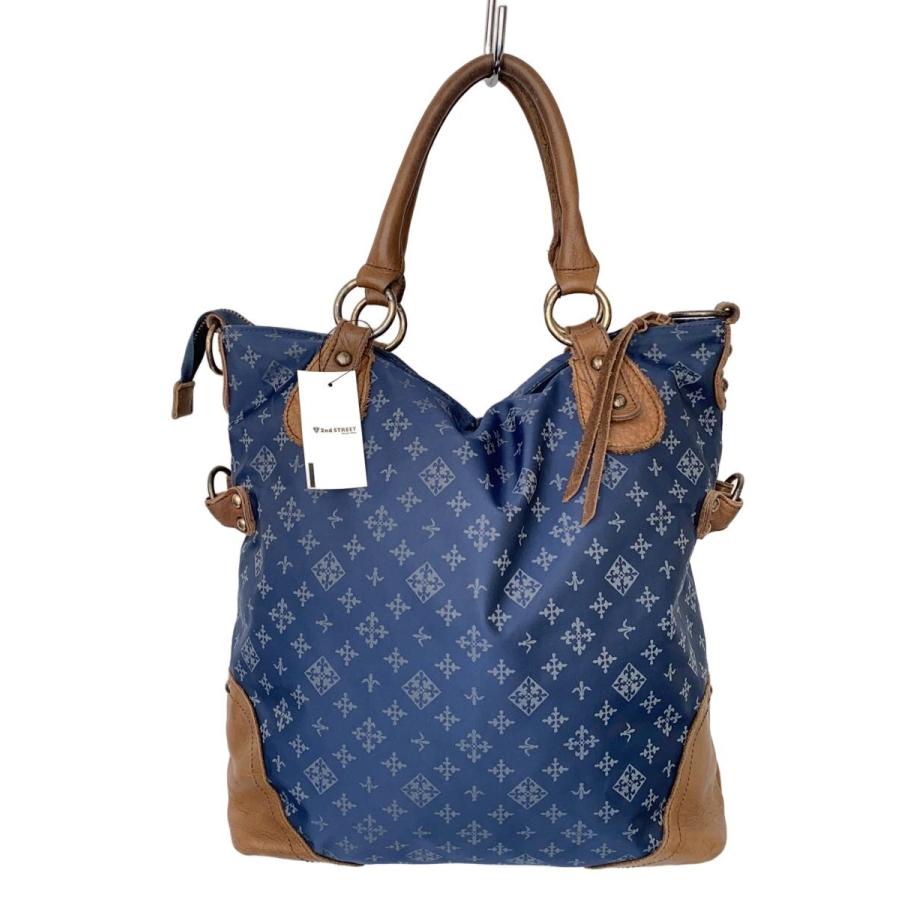 russet◇2way/レザーショルダーバッグ/ナイロン/NVY/総柄 : セカンド