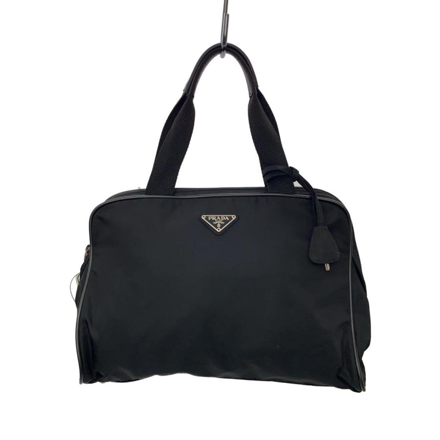 PRADA◇三角ロゴプレート/ミニボストンバッグ/トートバッグ/ナイロン
