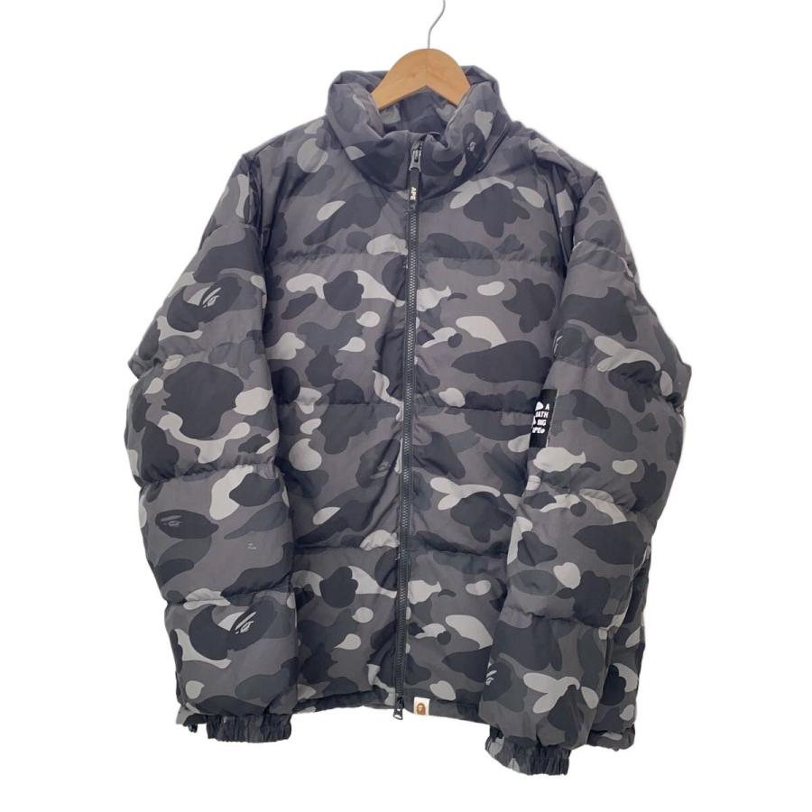 A BATHING APE◇Camouflage Down/ダウンジャケット/M/ポリエステル/GRY 
