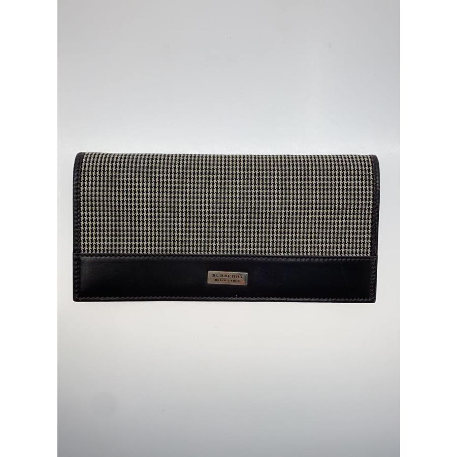 BURBERRY BLACK LABEL◇2つ折り財布/レザー/BRW/千鳥格子/メンズ