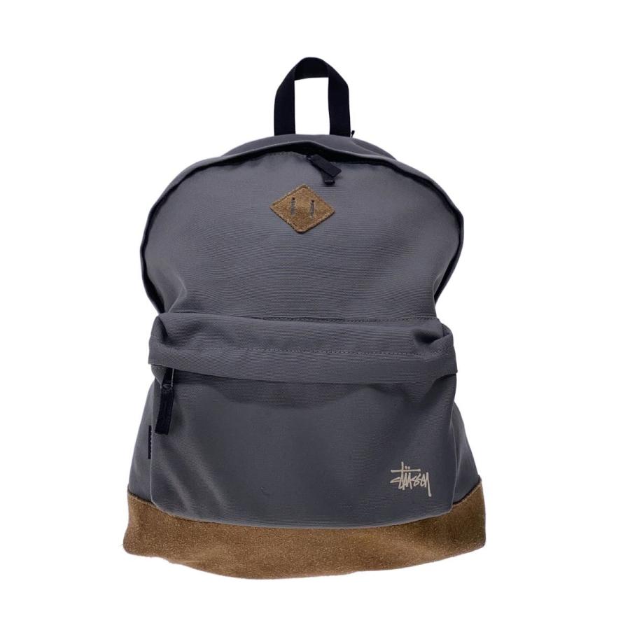 STUSSY◇CANVAS BACKPACK/リュック/キャンバス/GRY/無地// : セカンド
