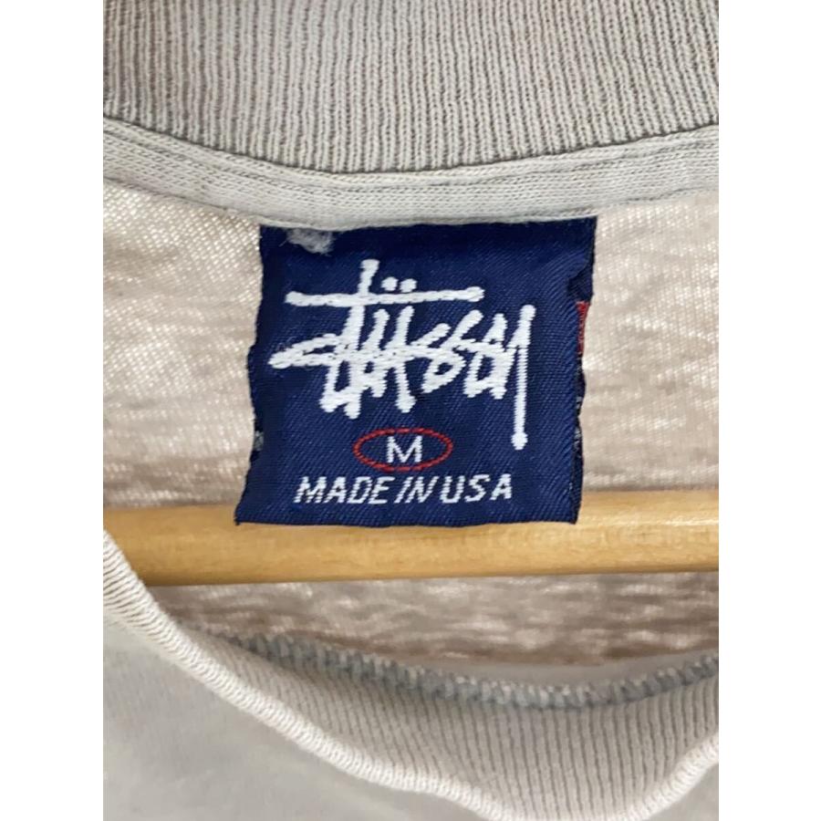 STUSSY◇Tシャツ/M/コットン/GRY/プリント/90s/OLD/4kids Photo/状態