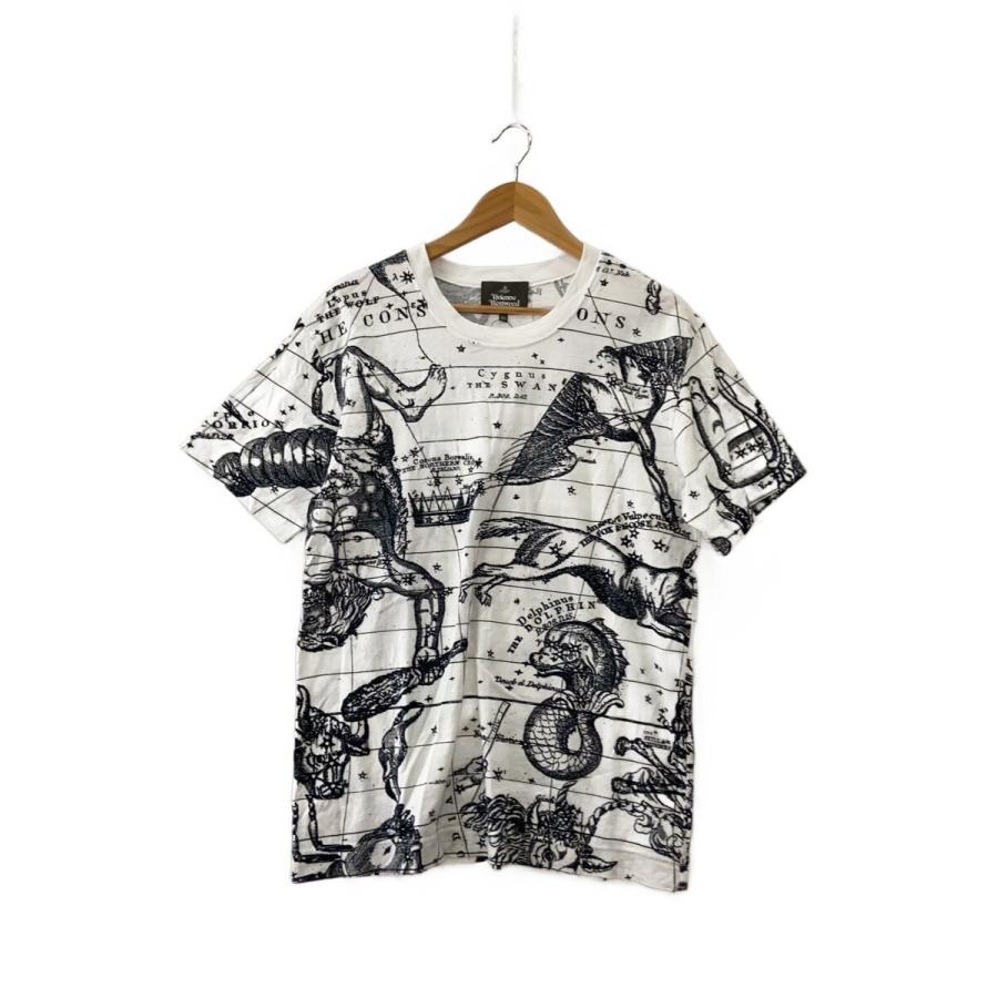 Vivienne Westwood MAN◇Tシャツ/46/コットン/WHT/総柄/VW-LP-76035