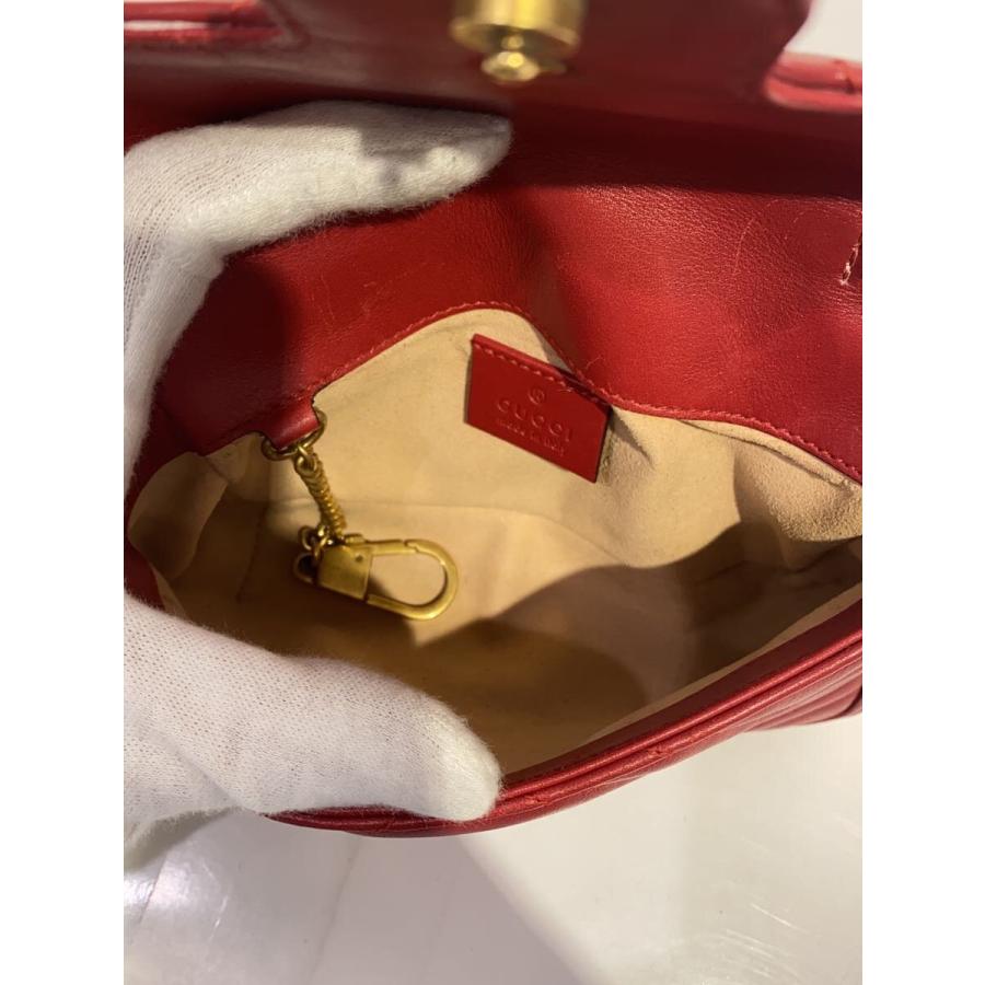 GUCCI◇スーパーミニバッグ_GGマーモント/レザー/RED : セカンド