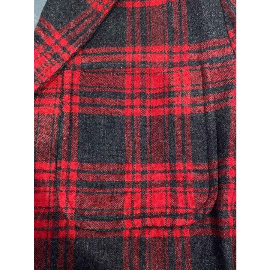PENDLETON◇テーラードジャケット/--/ウール/RED/チェック/シャツ