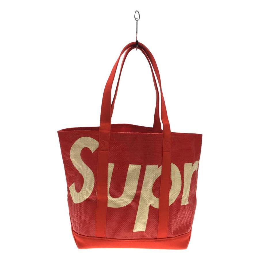 Supreme◇20SS/Raffia Tote/トートバッグ/レッド/ラフィアトート