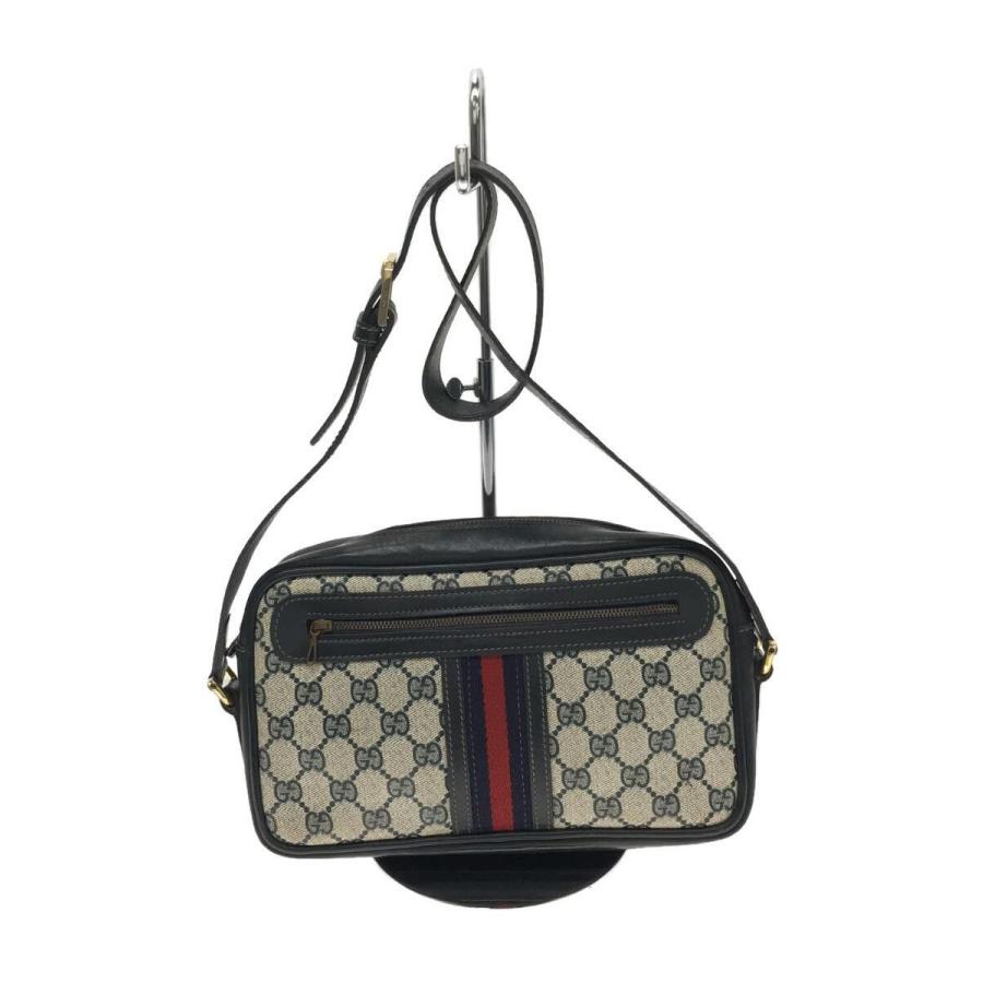 GUCCI◇オールドグッチ/ショルダーバッグ/ネイビー/総柄 