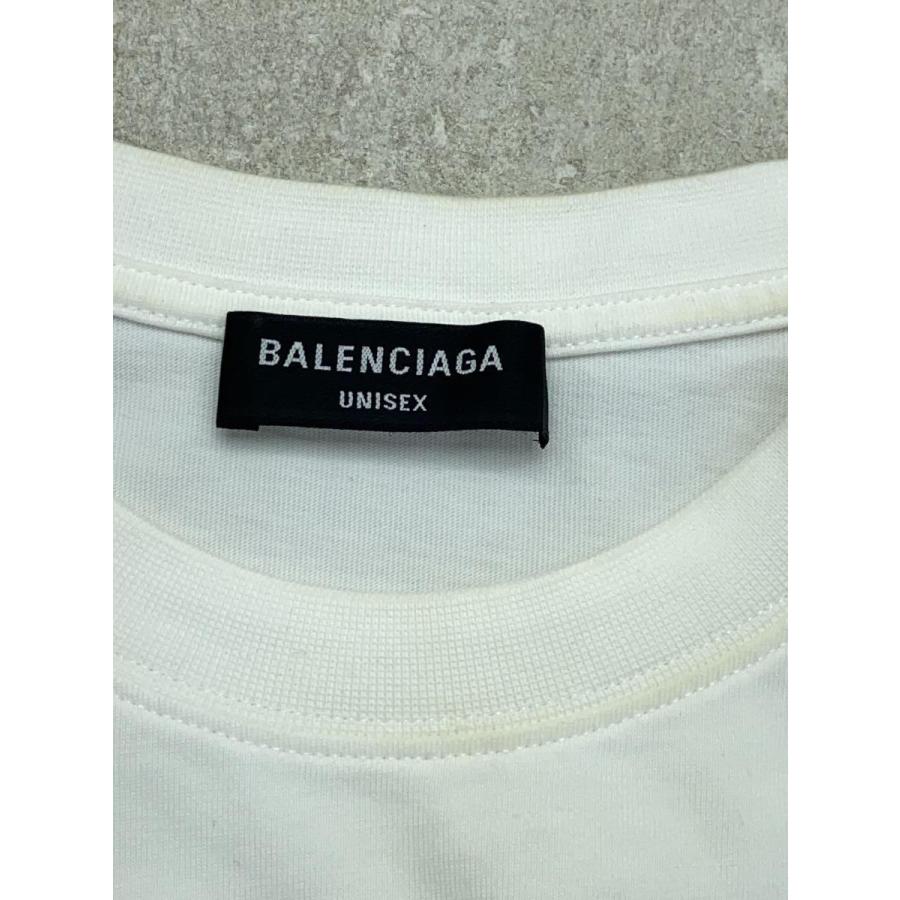 BALENCIAGA◆CITIES/PARIS/ロゴ/Tシャツ/S/コットン/WHT/612966｜ssol-shopping｜03