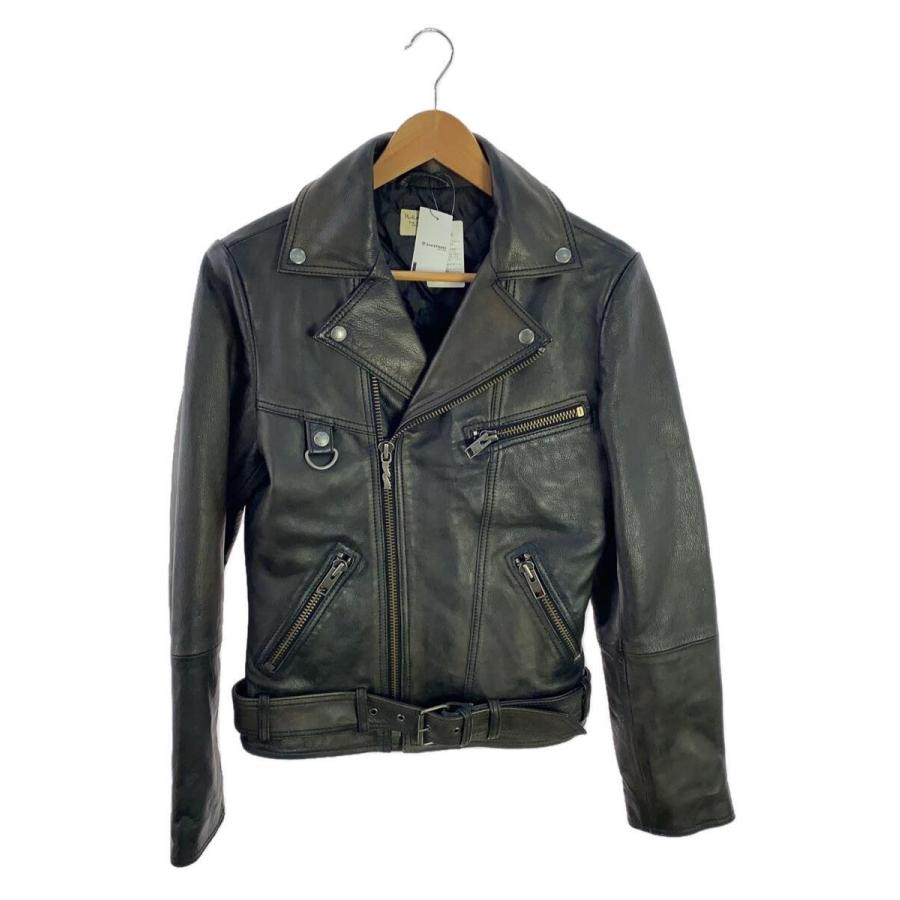 NUDIE JEANS◇ZIGGY Biker Worn Leather/ダブルライダースジャケット 