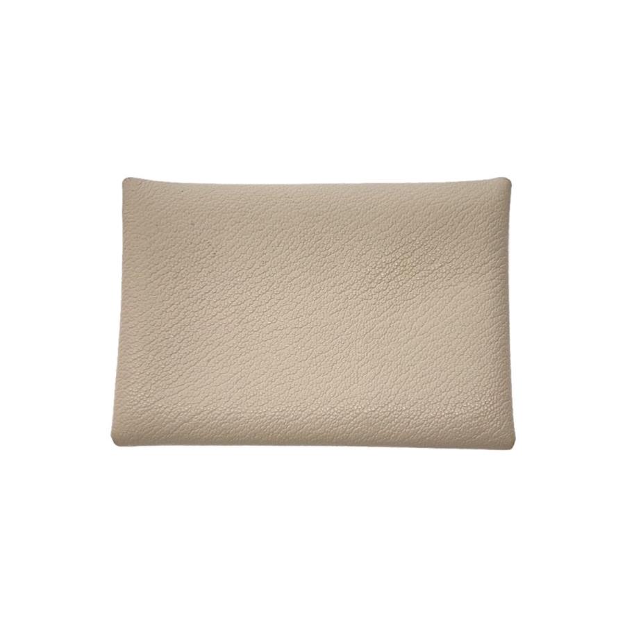 HERMES / カードケース/レザー/カルヴィデュオ　マッシュルーム HERMES◇カードケース/レザー/カルヴィデュオ マッシュルーム