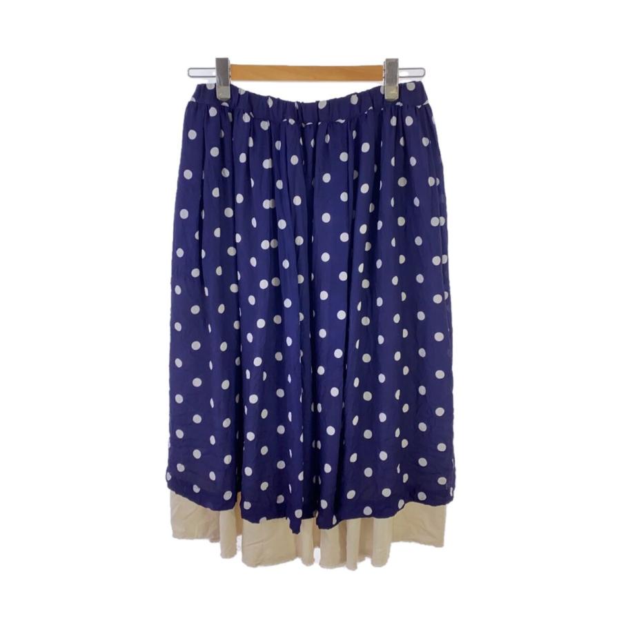 COMME des GARCONS GARCONS◇スカート/M/ポリエステル/NVY/ドット/rc