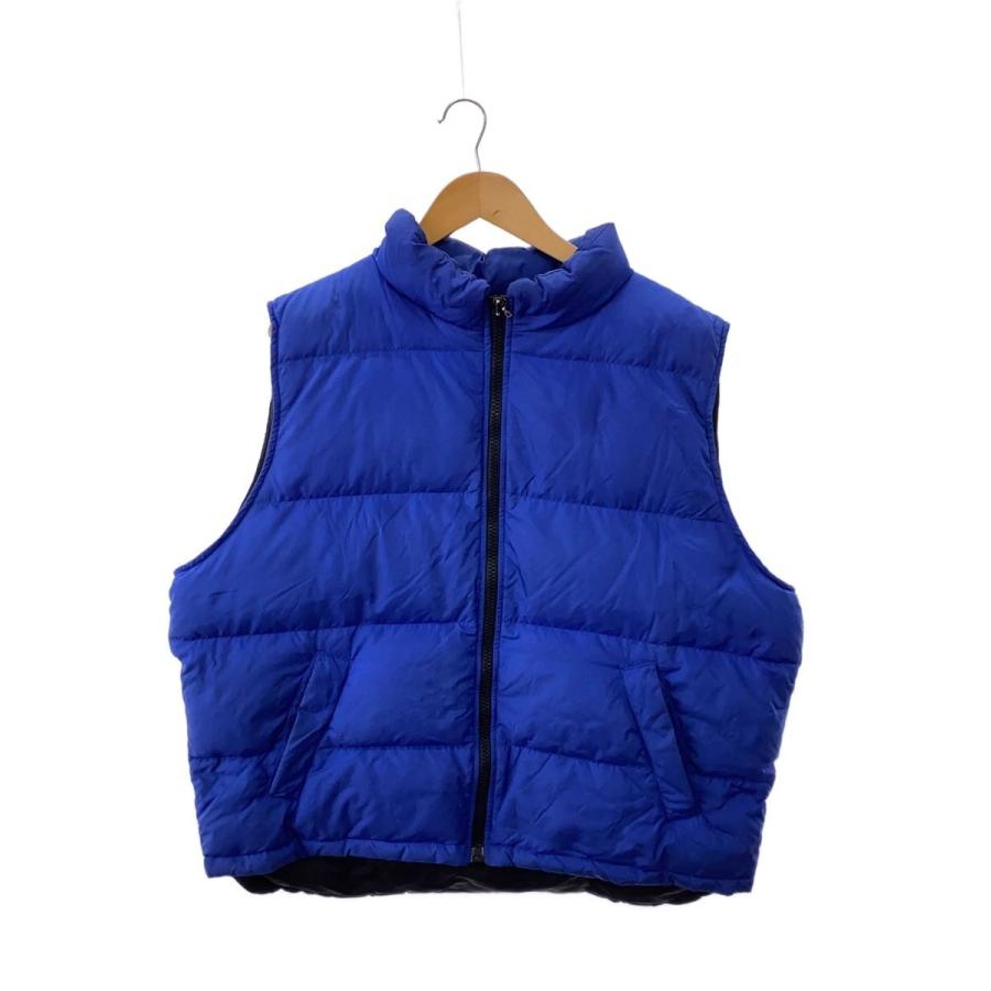EDDIE BAUER◇90s/ダウンベスト/XL/ナイロン/BLU : セカンドストリート