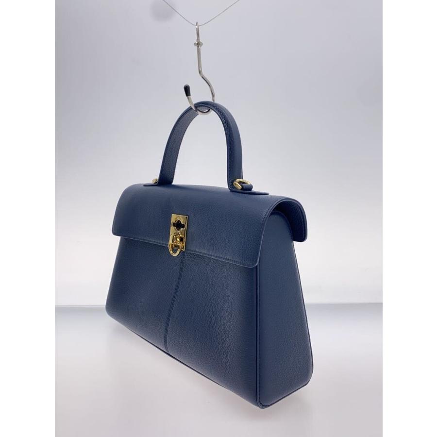 CAFUNE◇STANCE BAG/ハンドバッグ/レザー/NVY/無地/2way// : セカンド