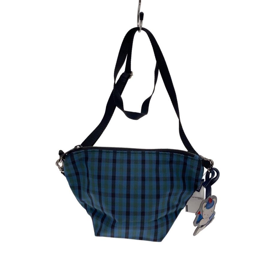 familiar◇舟形ポシェットショルダーバッグ/ナイロン/GRN/チェック