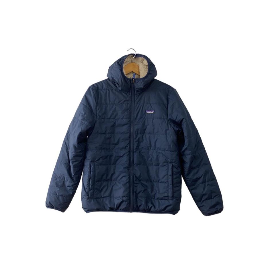 patagonia◇ボーイズリバーシブルフーデッドフリースジダウン