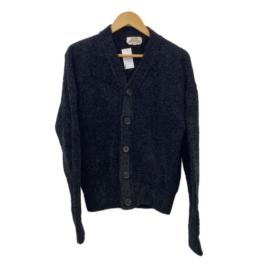 HERMES◇22AW/シェニール織/シルク100％/カーディガン(厚手)/S/シルク
