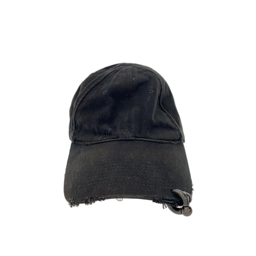BALENCIAGA◇23SS/Heavy Piercing Cap/キャップ/L/コットン/BLK/メンズ