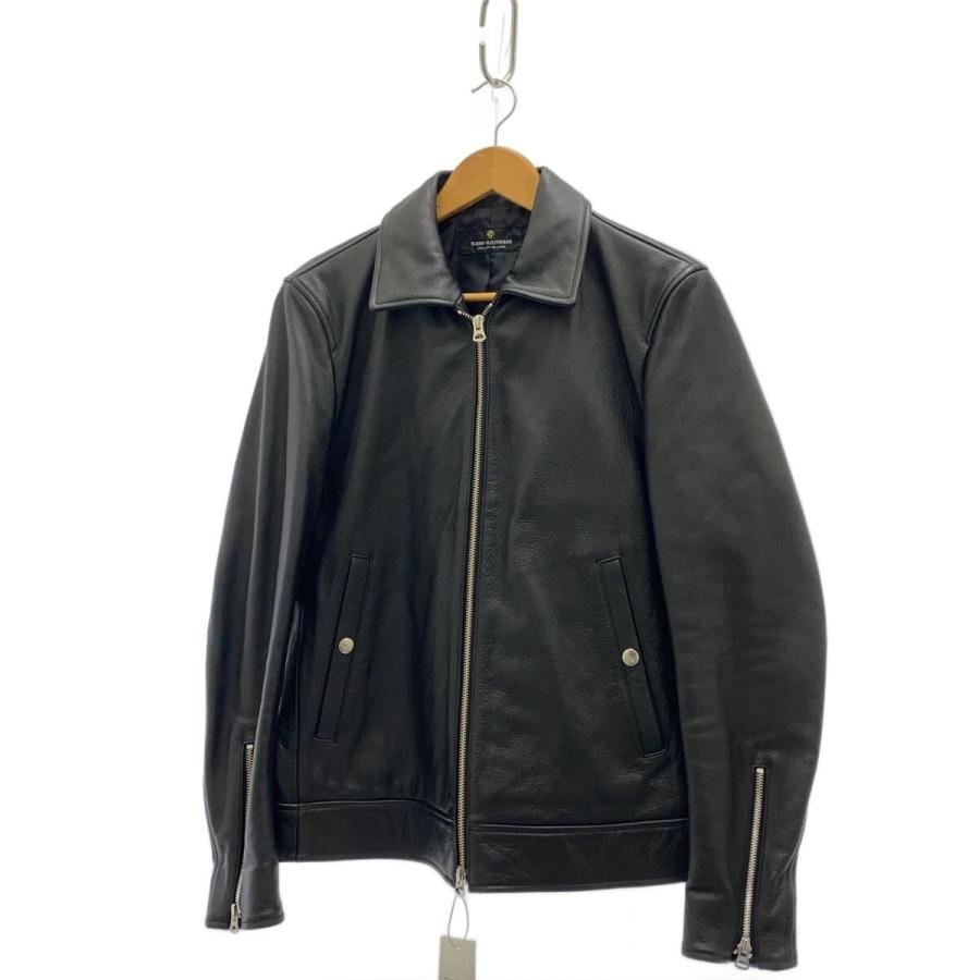 nano universe◇レザージャケット・ブルゾン/S/レザー/BLK