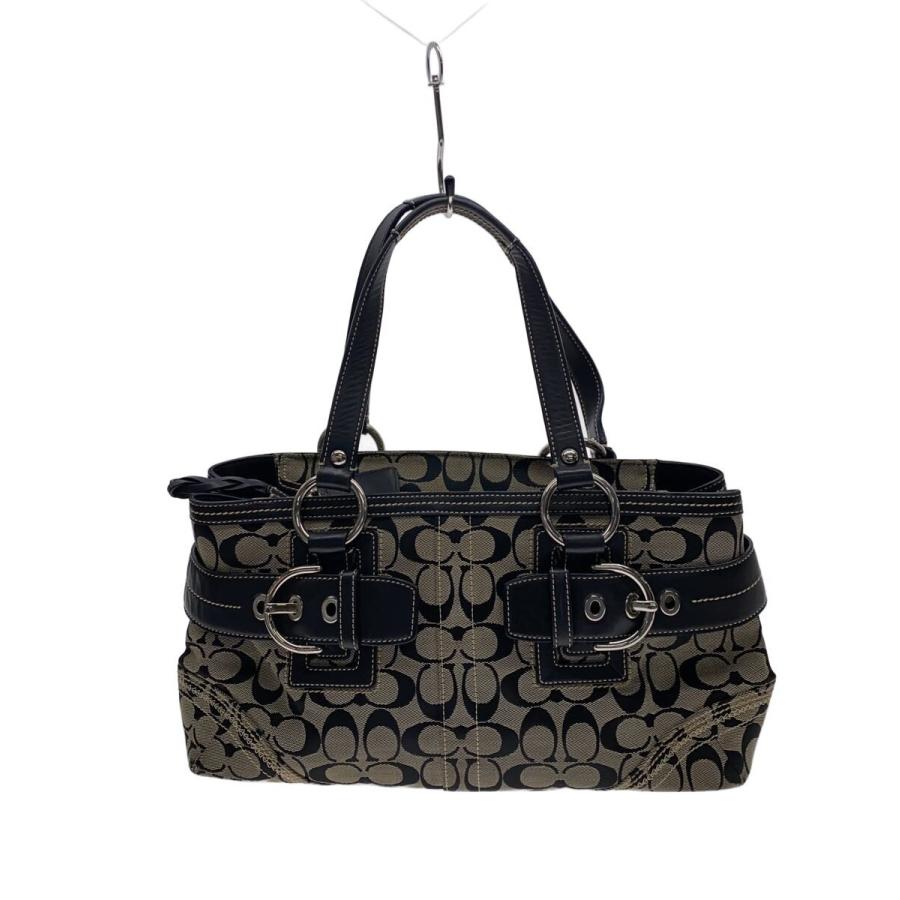 COACH◇ショルダーバッグ_シグネチャー_ソーホー_ブラックレザー