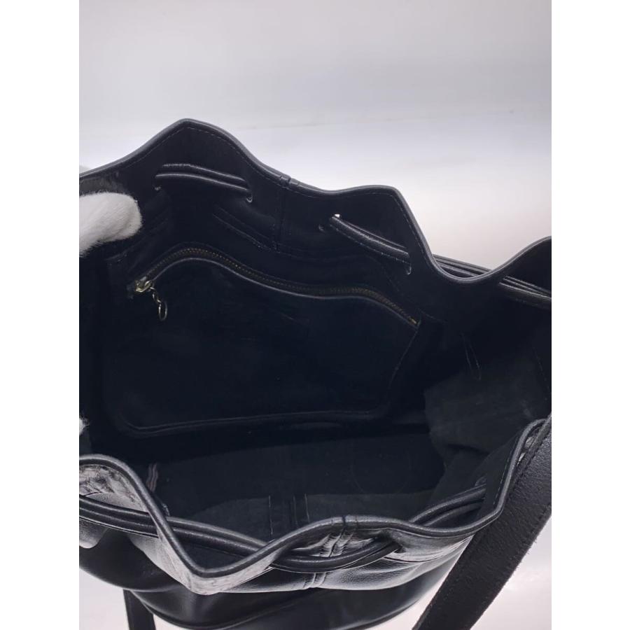 COACH◇オールドコーチ/巾着型ショルダーバッグ/レザー/BLK/006