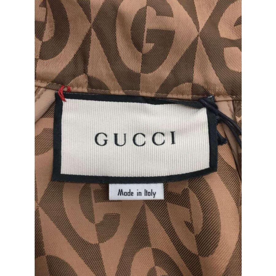 GUCCI◇Gロゴ総柄トラックブルゾン/XXS/レーヨン/BRW/総柄 GUCCI◇Gロゴ総柄トラックブルゾン/XXS/レーヨン/BRW/総柄