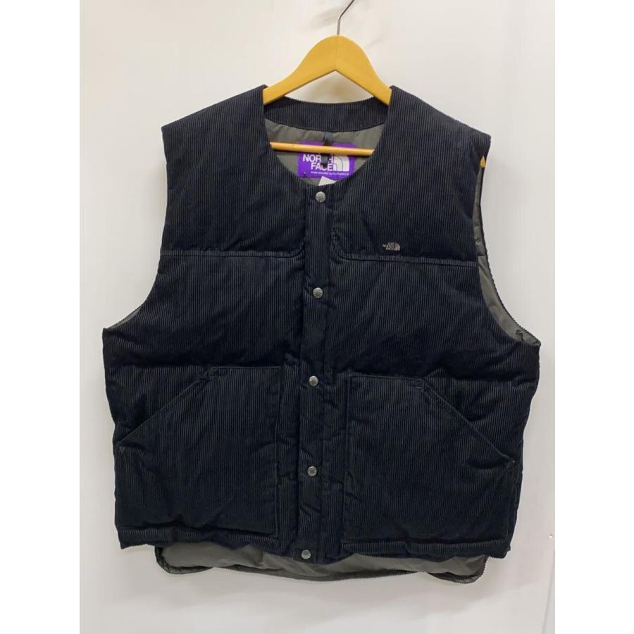 ND2259N ノースフェイスパープルレーベル　コーデュロイダウンベスト　黒L ND2259N ノースフェイスパープルレーベル コーデュロイダウンベスト 黒