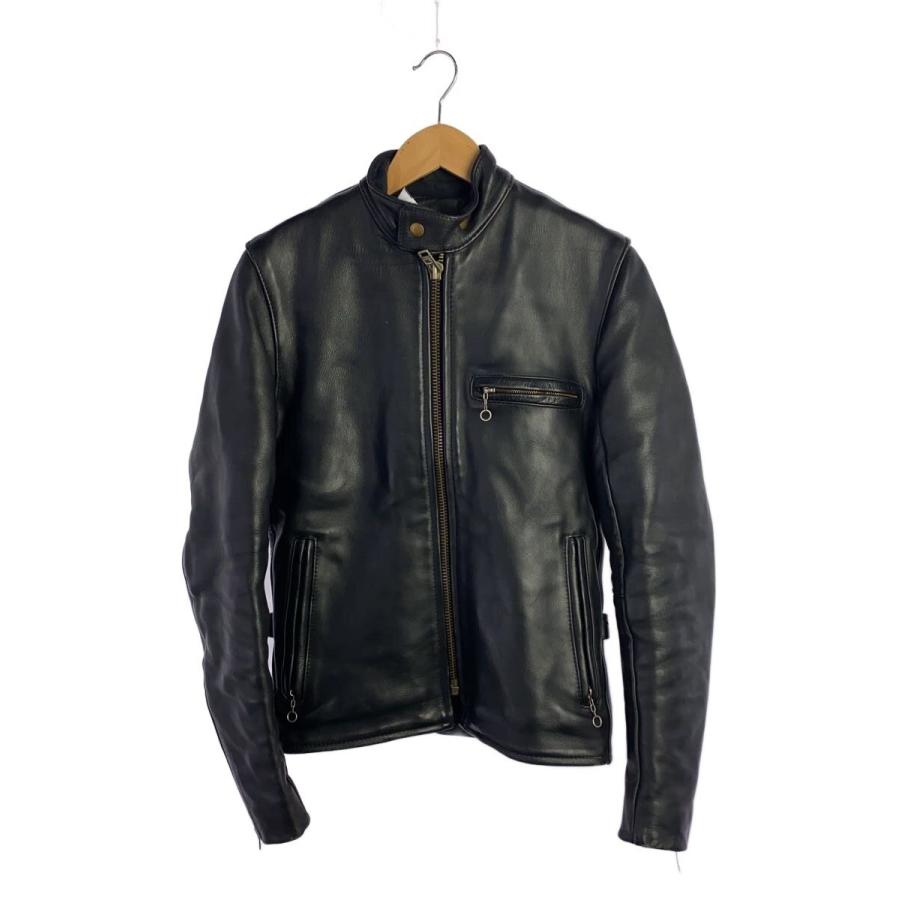 VANSON◇MODEL B/シングルライダースジャケット/--/レザー/BLK 